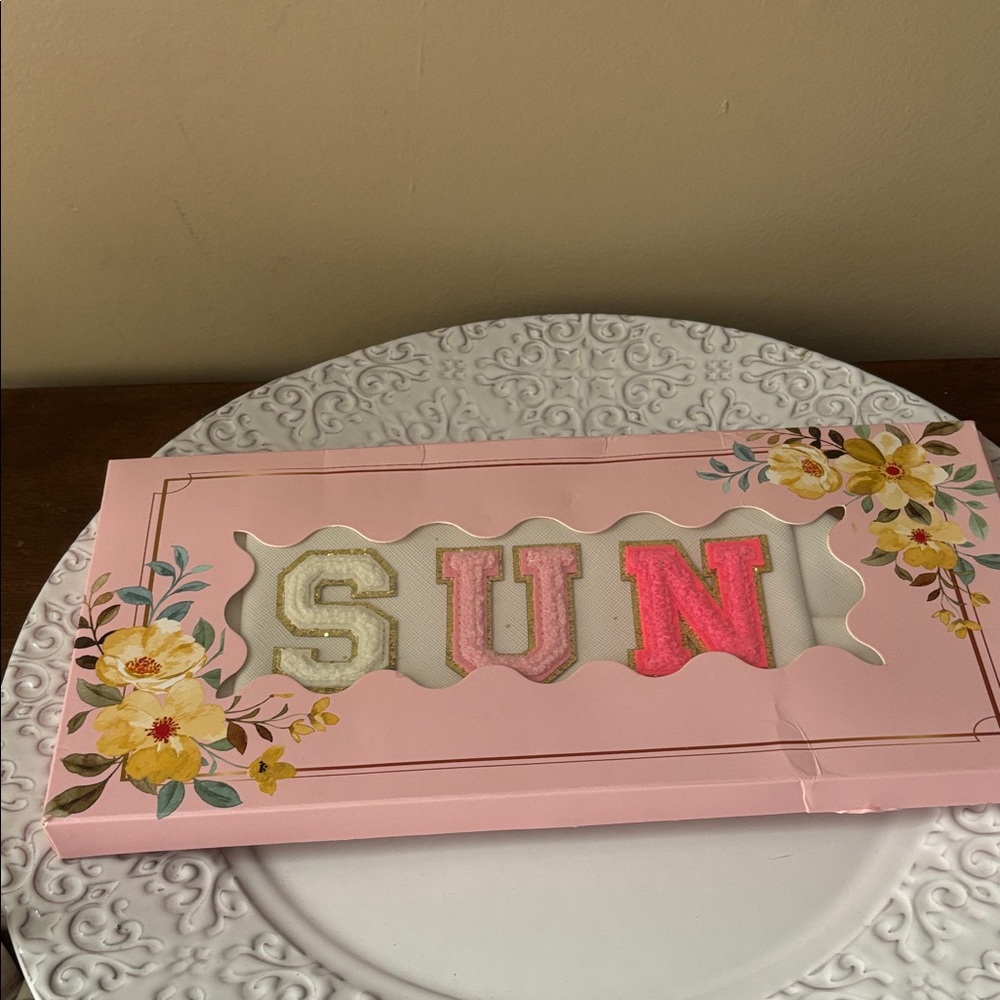 Pink and Gold 'SUN' NWOT Cosmetic Bag